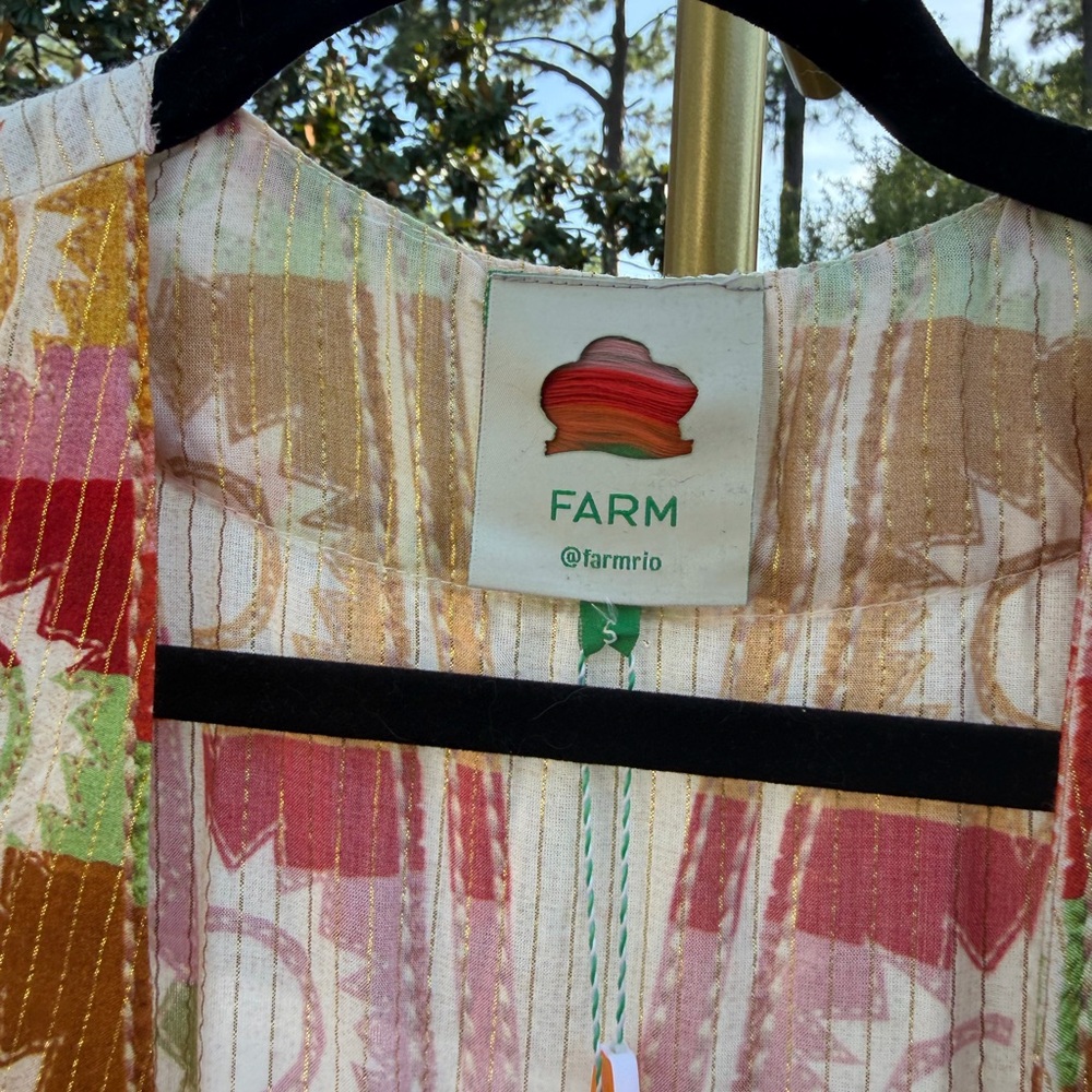 FARM Rio Multicolor Pineapple & Sunprint Open-Front Cape - Picture 3 of 5